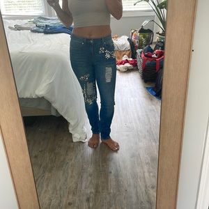Rhinestone Boston proper jeans